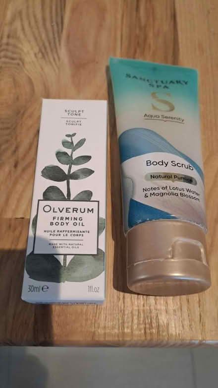 Photo of free Olverum oil + body scrub Sanc'ry (Bramley, Hants RG26) #2