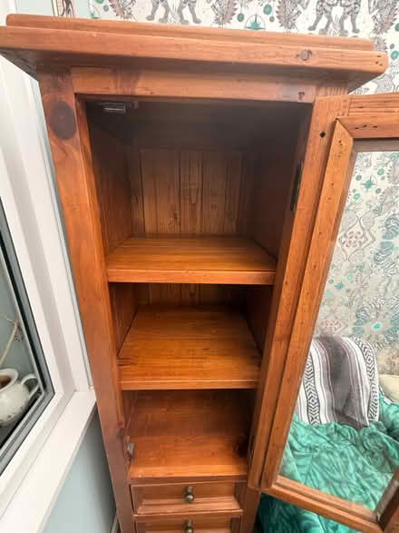 Photo of free Wood and glass cabinet (SY2) #2
