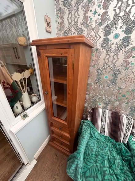 Photo of free Wood and glass cabinet (SY2) #1