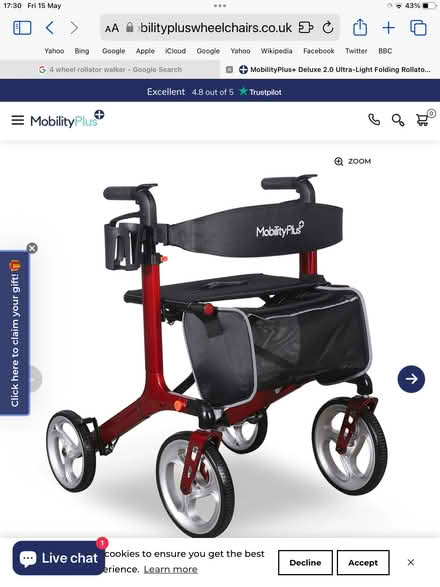 Photo of 4 Wheel Rollator Walker (Cromford DE4) #1