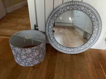 Photo of free Grey mirror and lampshade (PO7) #1