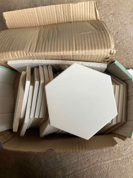 Photo of free White hexagon tiles (Solihull, B90 4) #1