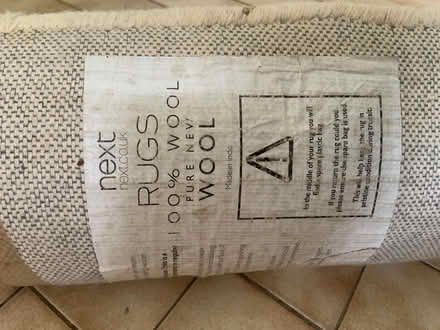 Photo of free Next wool rug 122 x 177cm, white/ green (Churchstoke SY15) #1