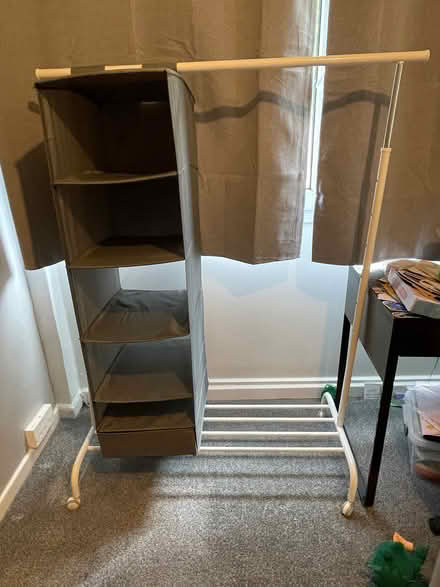 Photo of free Ikea clothes rail with grey divider (Bernards Heath AL1) #1