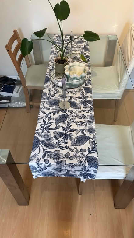 Photo of free Glass Table with Steal Legs (SW15) #3