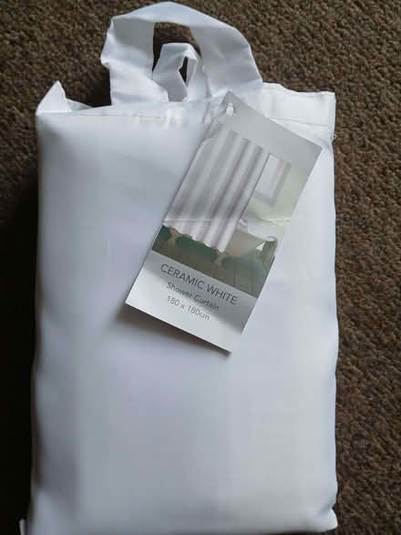 Photo of free Brand new white shower curtain (West Hill TN34) #1