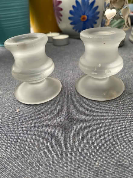 Photo of free Small glass candle sticks (Great Bourton, OX17) #1