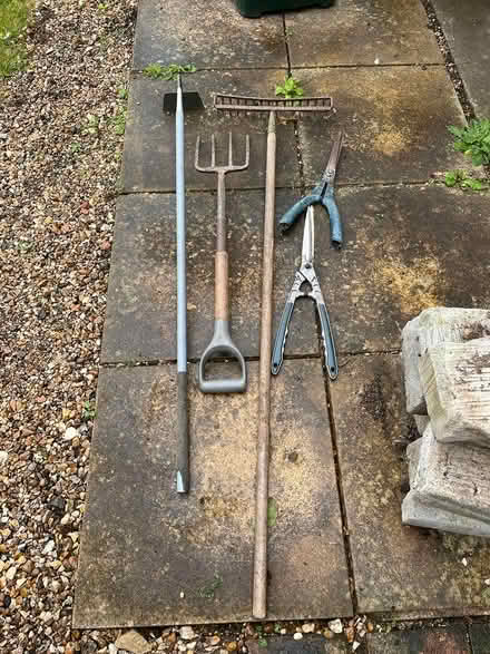 Photo of free old garden tools - rake & fork left (Kentwood RG30) #1