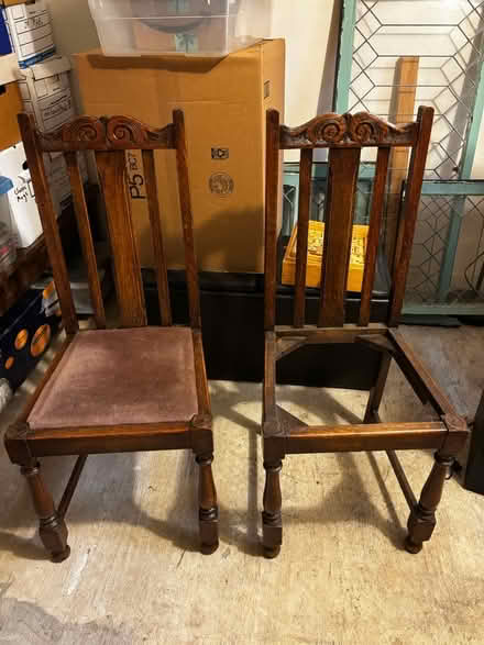 Photo of free Two vintage wooden chairs (Carleton st. Berkeley) #1