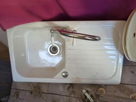 Photo of free White ceramic sink and chrome tap (Heswall CH60) #1