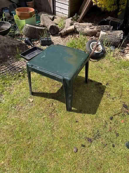 Photo of free Green plastic outdoor coffee tables (Papplewick CP NG15) #1