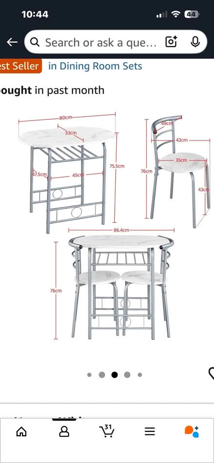Photo of free 2 seater compact kitchen table and chairs (Little Common TN39) #1