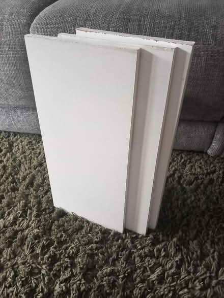 Photo of free 3x white shelves with brackets (Wolverley DY11) #1