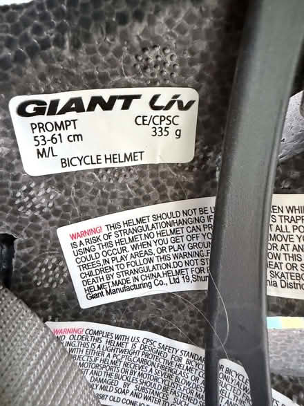 Photo of free Giant Cycle Helmet (West Common AL5) #2