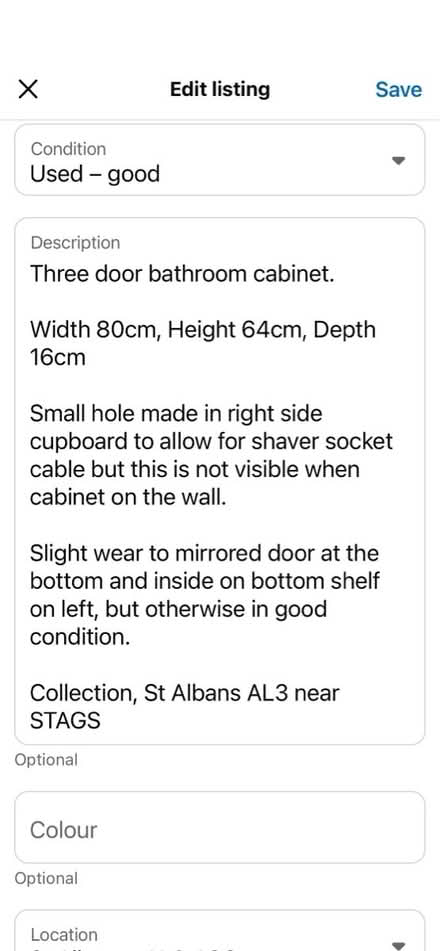 Photo of free Mirrored bathroom cabinet (AL3 St Albans) #2