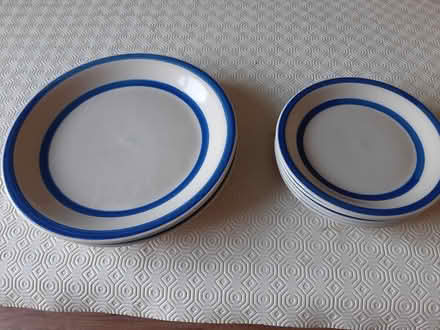 Photo of free Crockery Blue rimmed heavy Plates (Barming ME16) #3