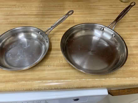 Photo of free 2 stainless steel frying pans (Briarwood, Queens) #1