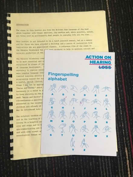 Photo of free Sign language and finger alphabet for hearing impairment (East Oakley RG23) #1