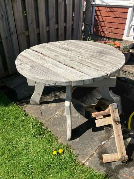 Photo of free Wooden garden table (EH10 7BY) #1