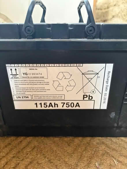 Photo of free 12 volt leisure battery (Moulton) #2