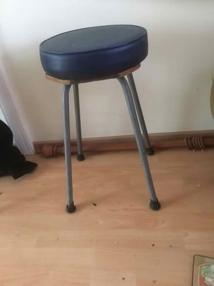 Photo of free Cushioned stool, navy (B62 near Blackheath) #1