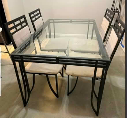 Photo of free Glass Top Table with 4 Chairs (Clarksburg) #1