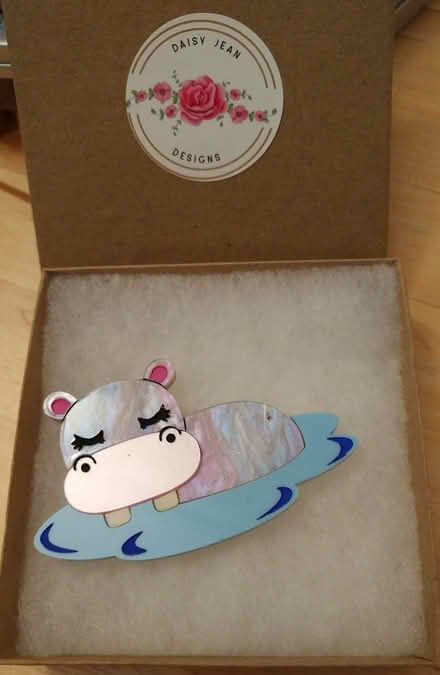 Photo of free Acrylic resin hippo brooch (Greenbank and Hunt Club) #1