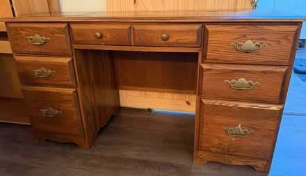 Photo of free 8 drawer oak desk (Fraserview) #1