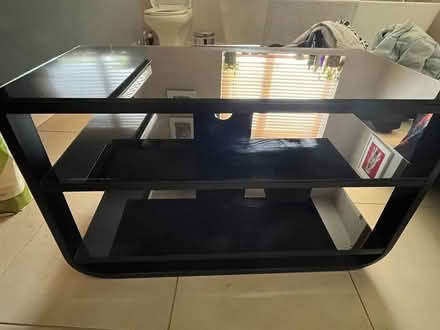 Photo of free Black metal and glass TV stand (Bathampton BA2) #1
