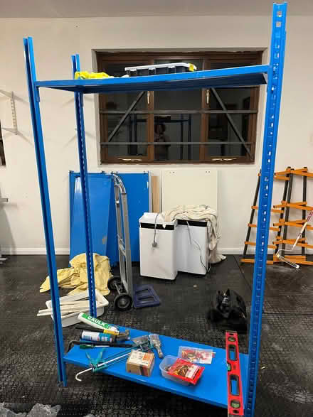 Photo of free Metal racking shelves - garage/workshop etc (Llandrindod LD1) #1