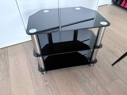 Photo of free Black Glass and metal Tv Stand (Archway N19) #1