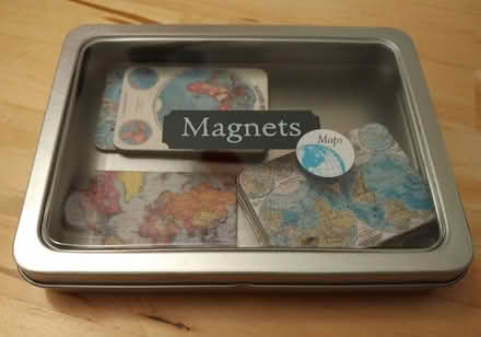 Photo of free Small tin of map-themed magnets (Greenbank and Hunt Club) #1