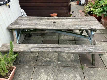 Photo of free Old but sturdy picnic bench (Shrewsbury) #2