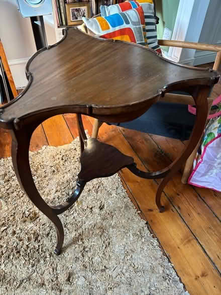 Photo of free Pair of antique Edwardian era, mahogany, two tier tables (Canonbury N1) #3