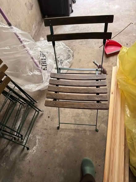 Photo of free 6 wooden & metal garden chairs (Bromley) #3
