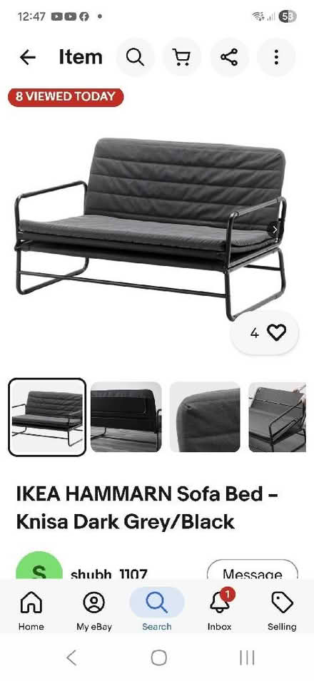 Photo of free IKEA grey sofa bed (Lowdham NG14) #2