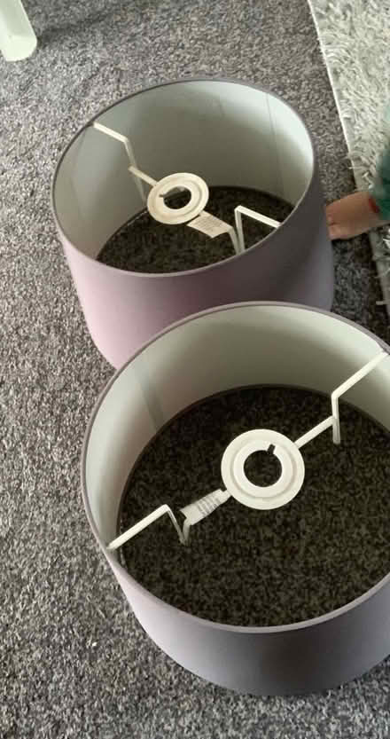 Photo of free 2 x grey lamp shades (Shardend B34) #2