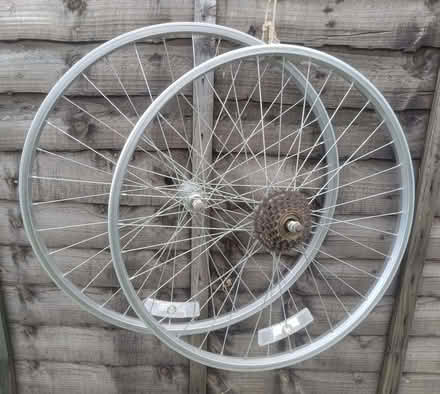 Photo of free Pair 26" mountain bike wheels (Bradford on Avon BA15) #1