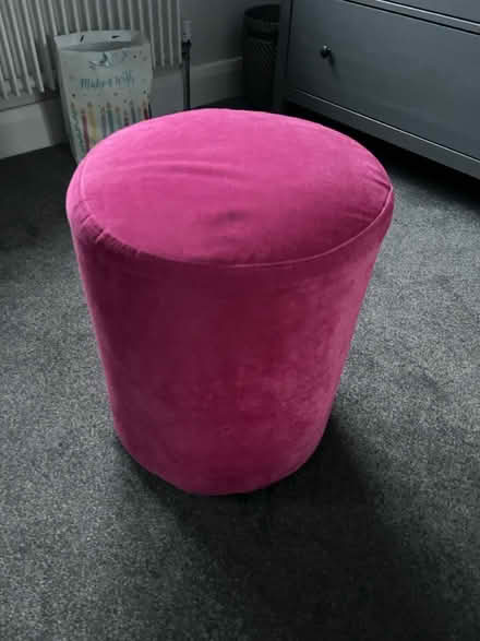 Photo of free Pink velvet stool (Rathfarnham) #1