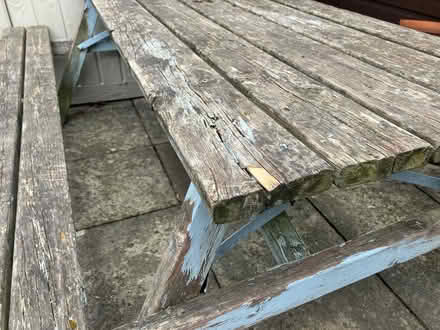 Photo of free Old but sturdy picnic bench (Shrewsbury) #3