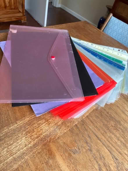 Photo of free Tub of coloured files and folders (Upper Wolvercote OX2) #2
