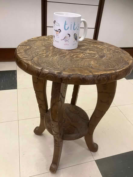 Photo of free Small wooden bas relief table (OX4 Temple Cowley Oxford) #1