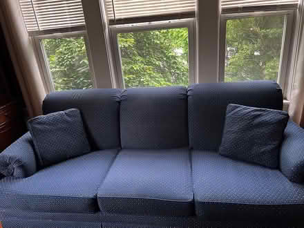 Photo of free Blue couch (Watertown, Lowell School area) #1