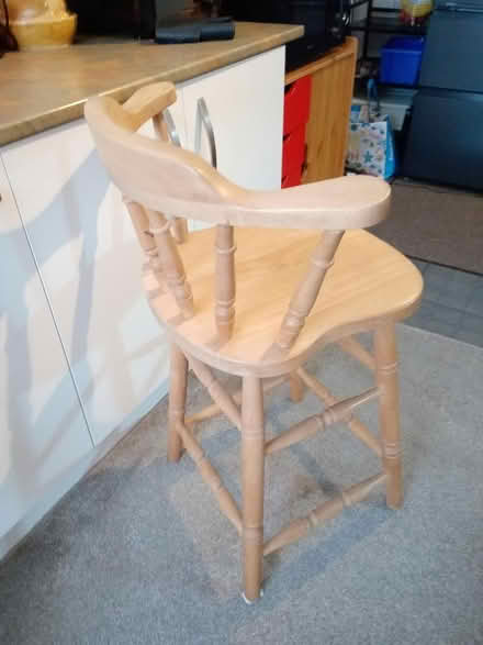 Photo of free Pine bar stool (Orton Goldhay) #1