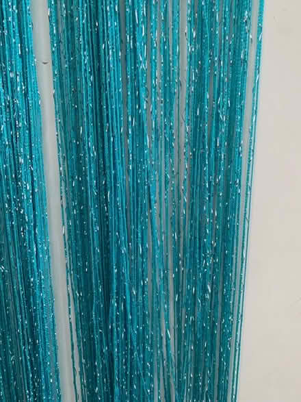 Photo of free 2 turquoise fly curtains (Worcester Park KT4) #2