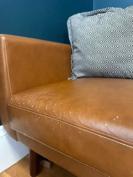 Photo of free camel faux leather futon (Malden) #3