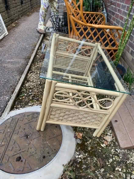 Photo of free Conservatory table + glass (Worcester Park KT4) #1