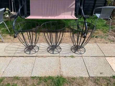 Photo of free 3 black planters (Worcester Park KT4) #1