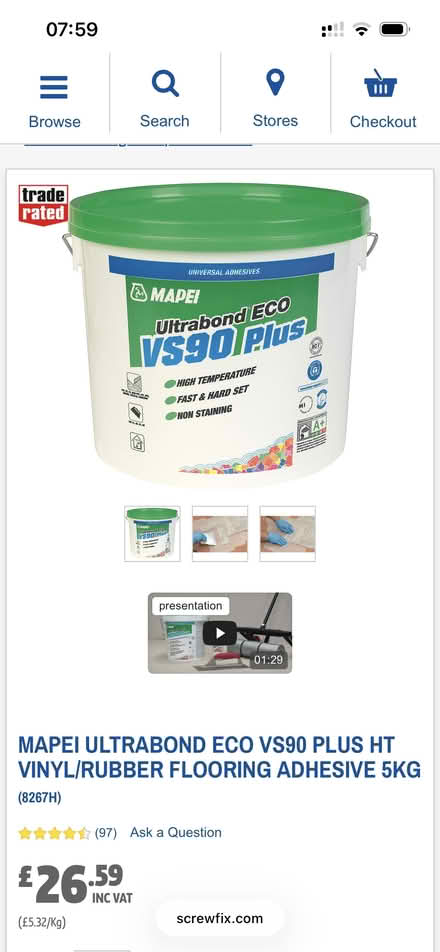 Photo of free Vinyl floor tile adhesive 5kg tub (Llandrindod LD1) #1