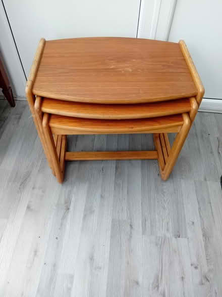 Photo of free Nest of 3 wooden tables (Blandford DT11) #2